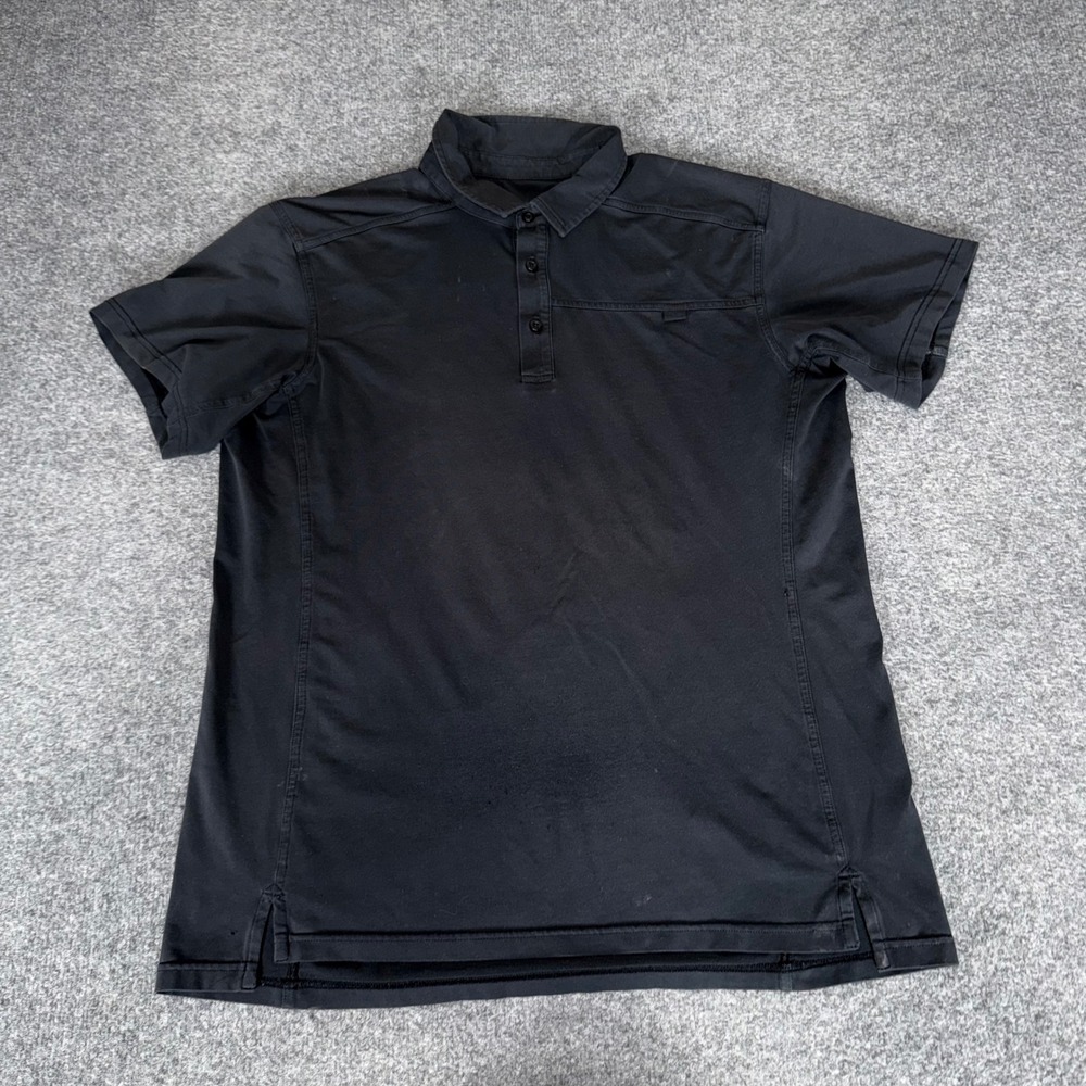 Arc'teryx Captive Polo Mens L Black Short Sleeve Tech Shirt Outdoor Performance